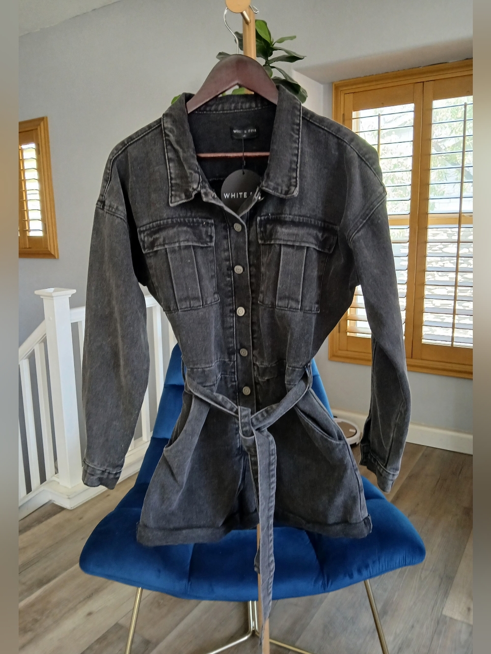 NWT White Fox Denim Romper Boy's Club Playsuit. Size M